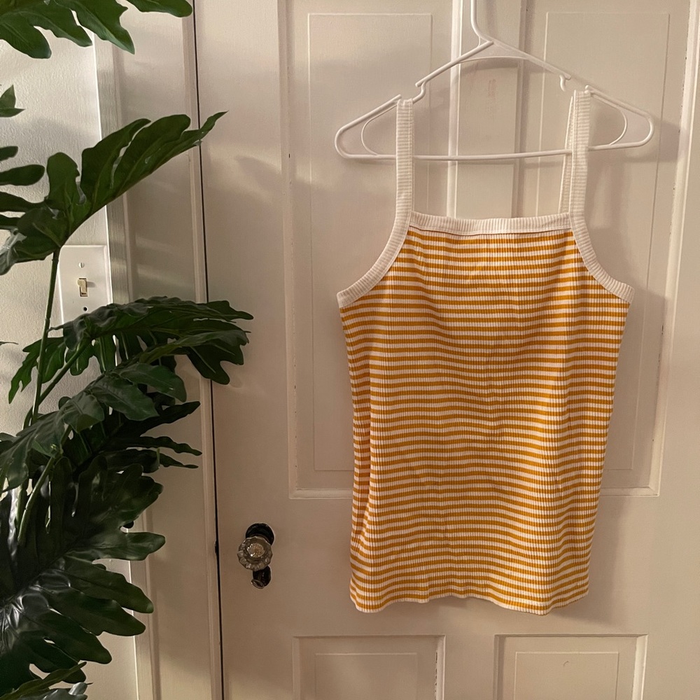 Striped Yellow and White Women's Top